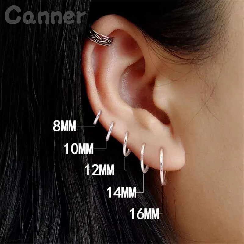 

2019 Simple Small Hoop Earrings 925 Sterling Silver Hoop Earrings For Women Ear Bone Buckle Round Circle Earrings Jewelry Gift 4