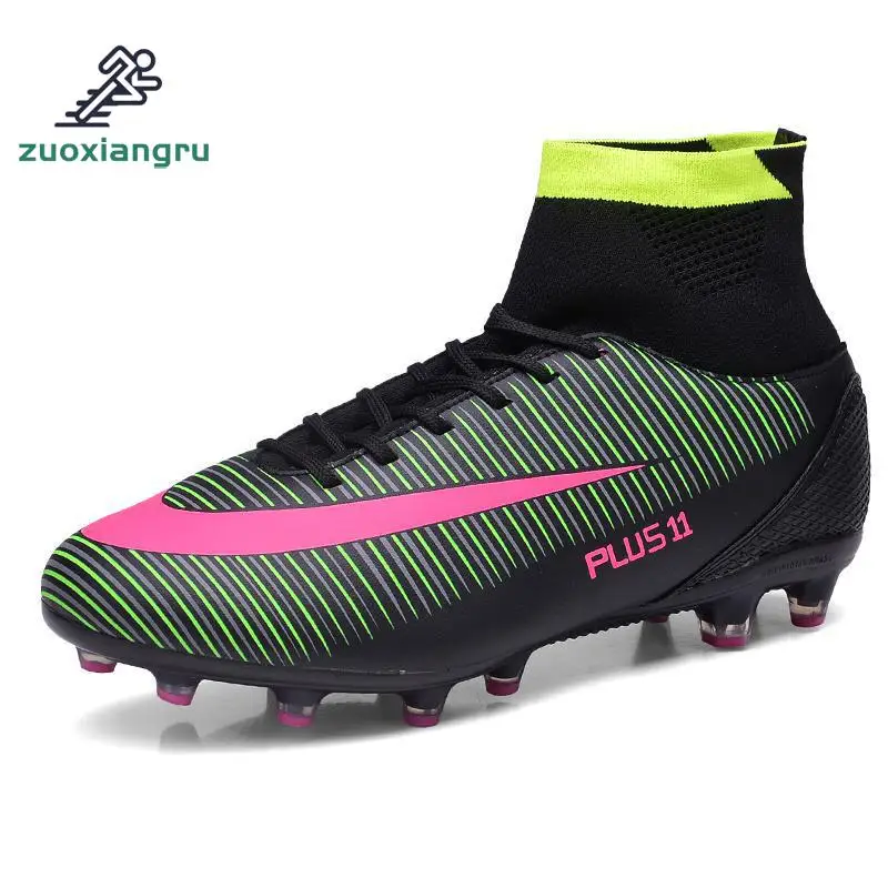 Для мужчин футбольные кроссовки, для игры в помещении обувь для футзала с носки Профессиональный Тренер TF футбольные бутсы высокие ботильоны Zapatillas Futbol Sala Hombre
