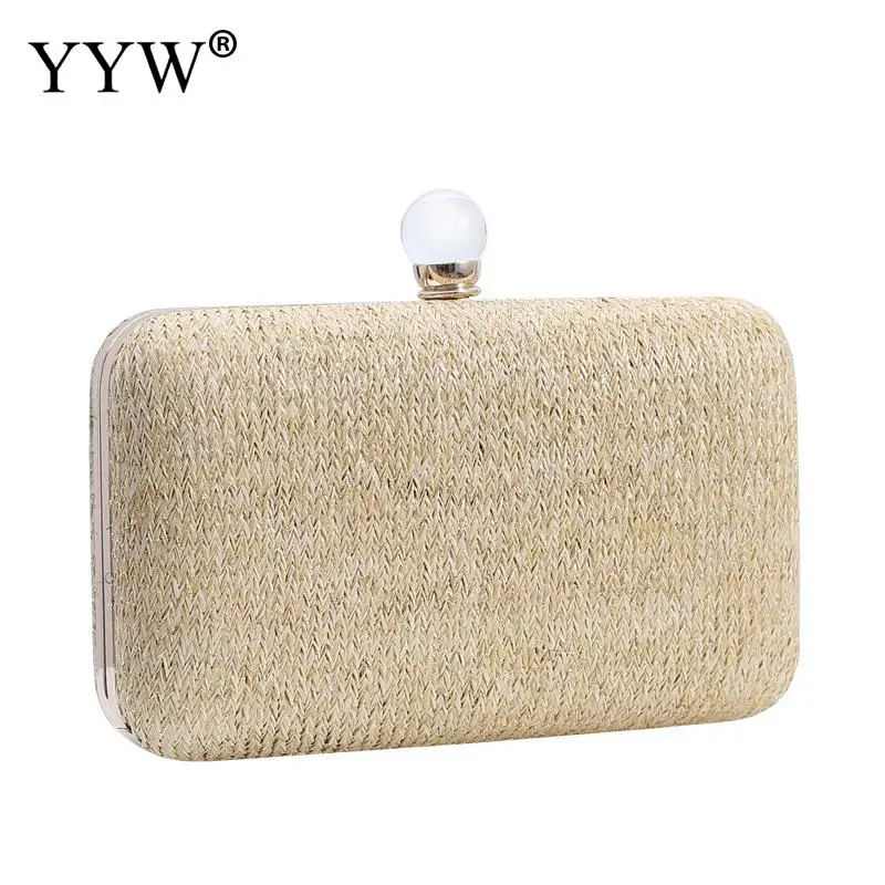 

YYW Nylon Weave Clutch Bag For Women White Sac Main Femme Black Clutch Female Evening 2019 Clutch Wedding Elegant Solid Handbag