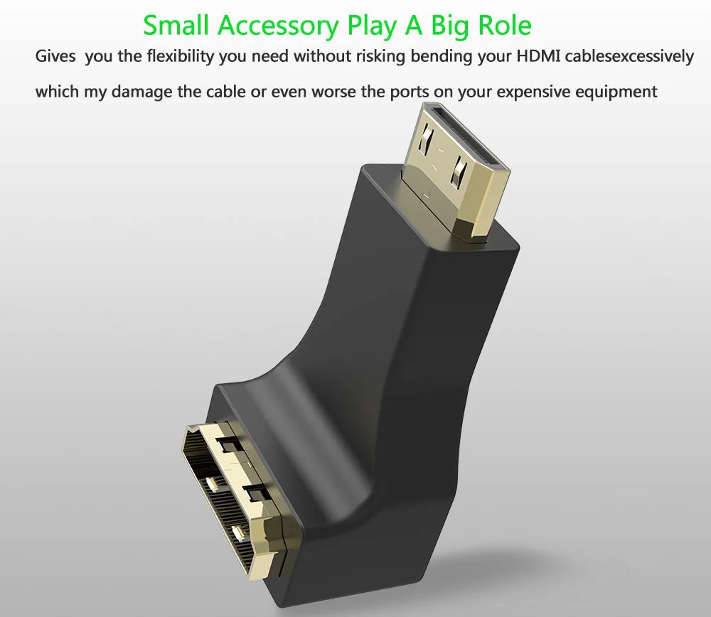 Robotsky HDMI Мужской к HDMI Женский кабель адаптер конвертер под прямым углом 180 градусов вращающийся удлинитель для 3D 1080P HDTV xbox PS3 DVD