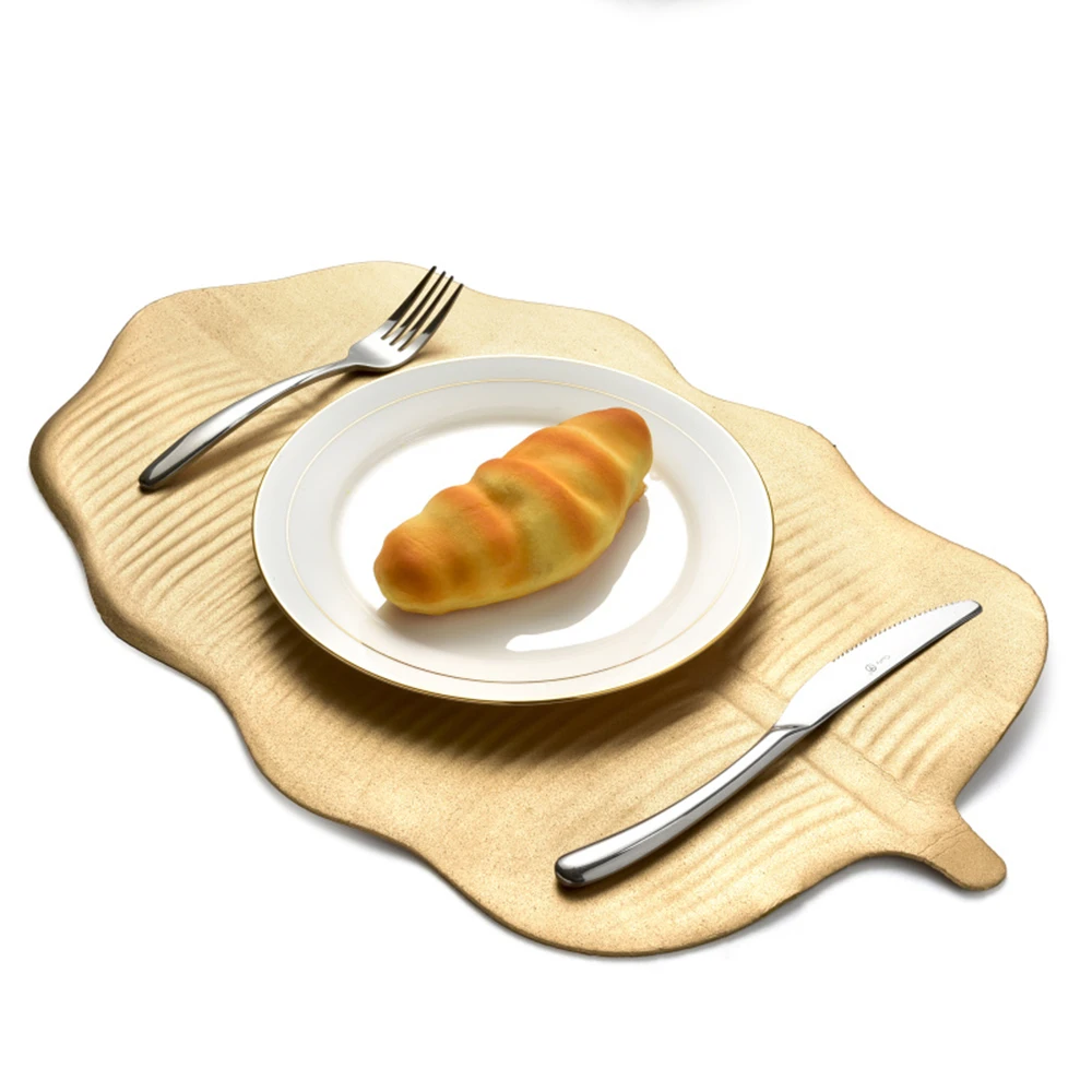 تحديد الموقع المطبخ الاصطناعي يترك Pvc طاولة طعام حصيرة القيقب منصات سادة عاء الوقايات للماء المنزل ديكور للطاولات سادة