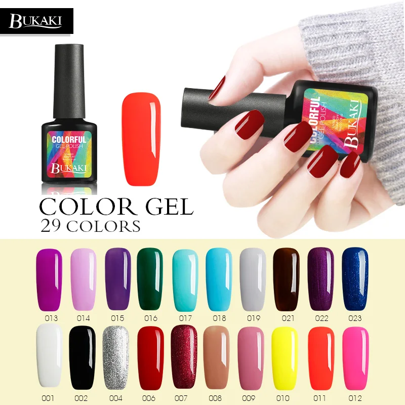 BUKAKI بريق النيون جيل للأظافر ل كامل مجموعة هلام مانيكير الملونة تحتاج الأشعة فوق البنفسجية بقيادة مصباح هلام مسمار PolishLacquer لامعة اللون مسمار ...