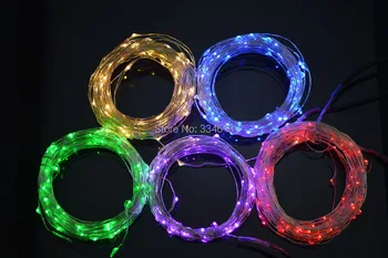 

9 Colors 5M 50Leds Copper Wire LED String Light Starry Lights + Mini Dimmer + Power Adapter, Can switch between 3 modes