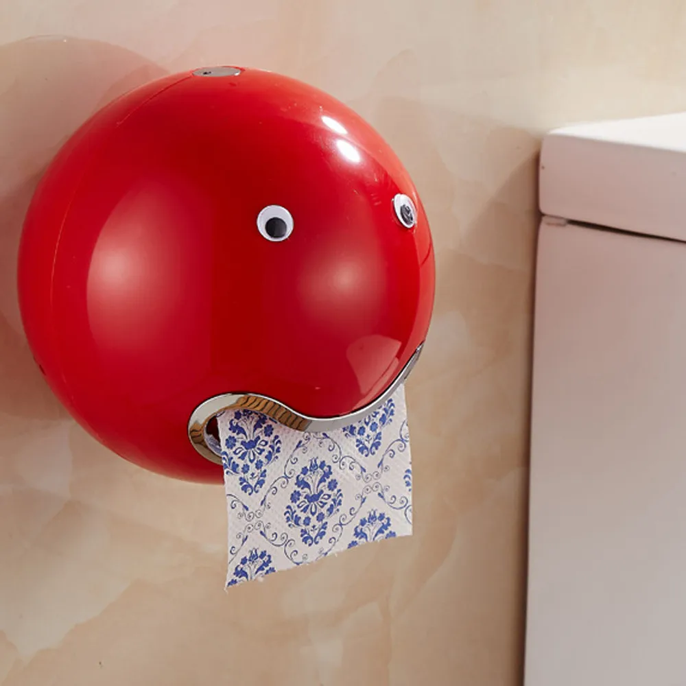 

Paper Box Ball Shaped Cute Waterproof red Toilet Roll Paper Holder 18.5x18.5cm plastic bathroom kitchen Tissue storage box hot