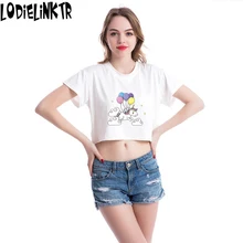 Balloon Unicorn T Shirt For Women 2018 Funny O-neck Casual Fashion Slim Short t-shirt Femme Sexy Casual Short Sleeve 5VB42