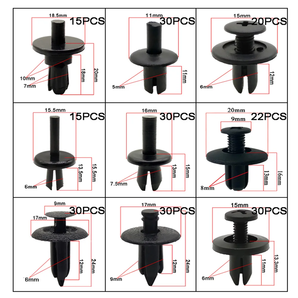 Универсальный авто крепеж зажимы и инструмент бампер крыло внутренняя подкладка панель внутренняя отделка крышка стеклоочистителя винтовые заклепки фиксированный зажим