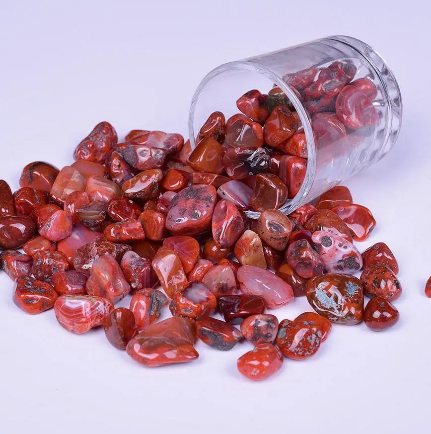 Polished Natural South RED Agate Carnelian Gravel Crystal Specimen