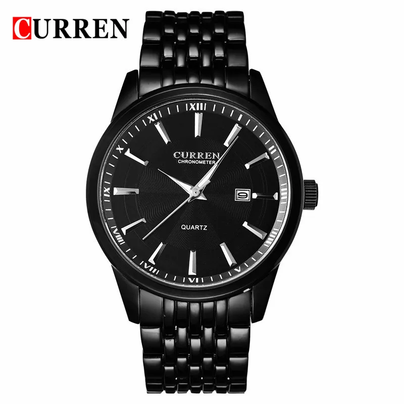 

Curren 8052 Mens Watches Top Brand Luxury Black Stainless Steel Analog Quartz Watch 2017 Fashion Men Sport Wristwatches Relogios