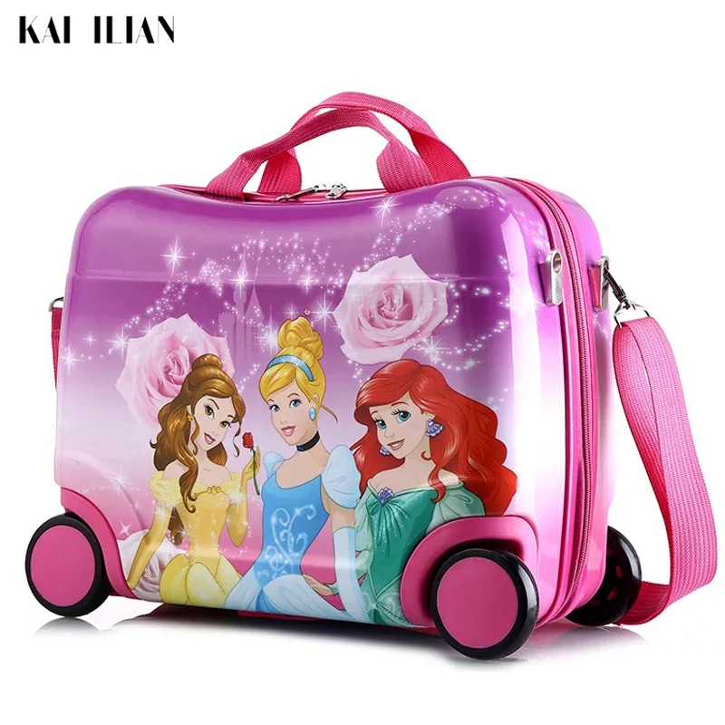 

Kid 's Trolley Luggage suitcase on Wheels child's Ride on the suitcase Rolling Suitcase For boy Boarding Pulling Cases For girls