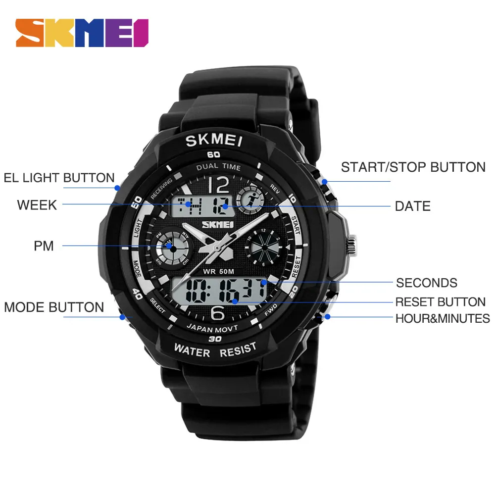 SKMEI Adult Kids Suit Watch Anti-Shock Waterproof Outdoor Sport Children Watch Men Fashion Digital Wristwatch Relogio Masculino