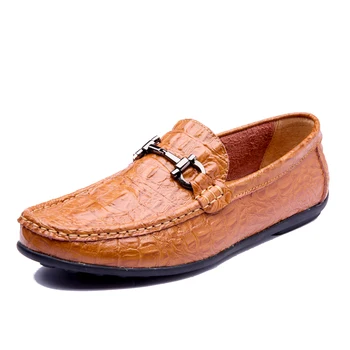 

Alligator Leather Shoes Men Loafers Embossed Soft Men Shoes Casual Driving Slip On