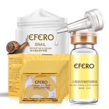 Efero лицо улитки крем против старения удаления шрамов отбеливающий крем+ 24k золотой кристалл коллаген гель для глаз патч+ Argireline сыворотка