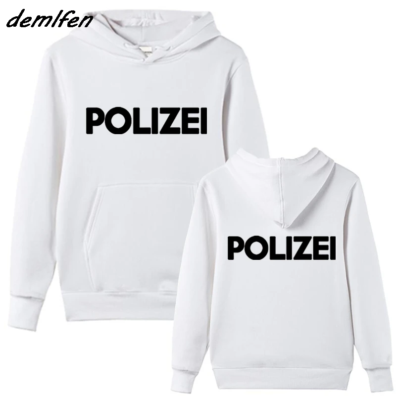 Модная флисовая толстовка Polizei немецкой полиции мужская куртка с принтом спереди