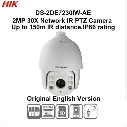 Hikv*ision Original English Version DS 2DE7230IW AE 2MP PTZ IP Surveillance Security Camera POE
