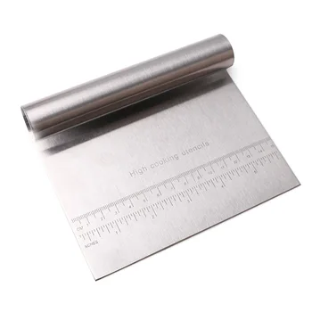 

50pcs Stainless Steel Bench Scraper Pizza Dough Cutter Measuring Guide 15*12cm Kitchen Tools ZA6376