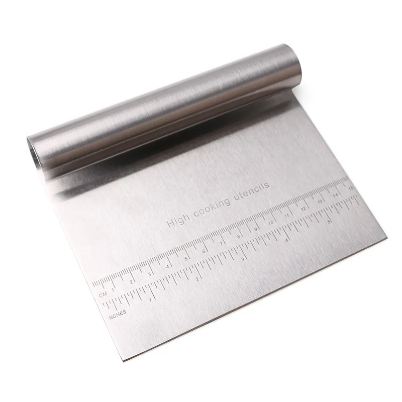  50pcs Stainless Steel Bench Scraper Pizza Dough Cutter Measuring Guide 15*12cm Kitchen Tools ZA6376