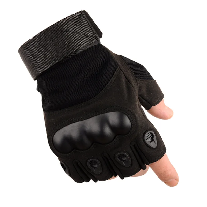 Уличные тактические перчатки полный палец Спорт Пешие прогулки езда Велоспорт военные мужские перчатки Броня Защита оболочки лыжные перчатки - Цвет: Черный