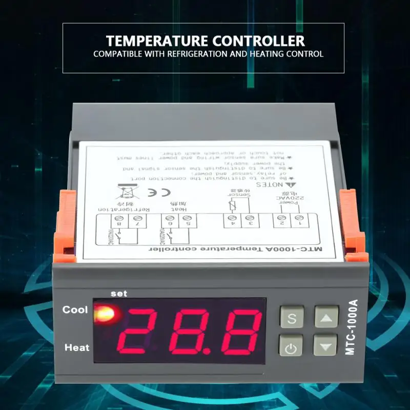 AC 220 V Цифровой MTC-1000A термостат универсальный регулятор температуры с датчиком NTC