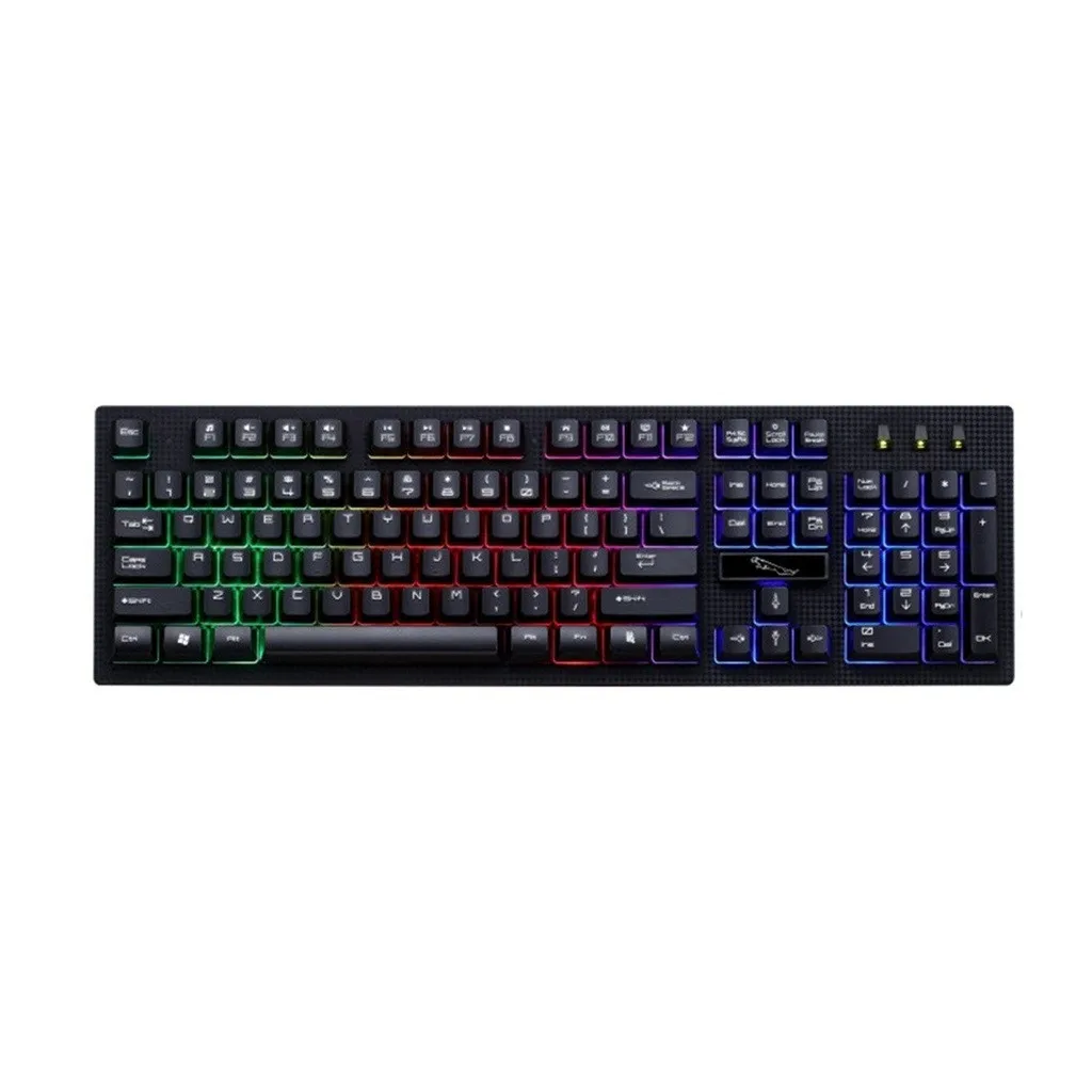 Проводная usb-клавиатура VOBERRY, RGB подсветка, светодиодный, Радужный, 104 клавиш, игровая, эргономичная механическая клавиатура для ПК