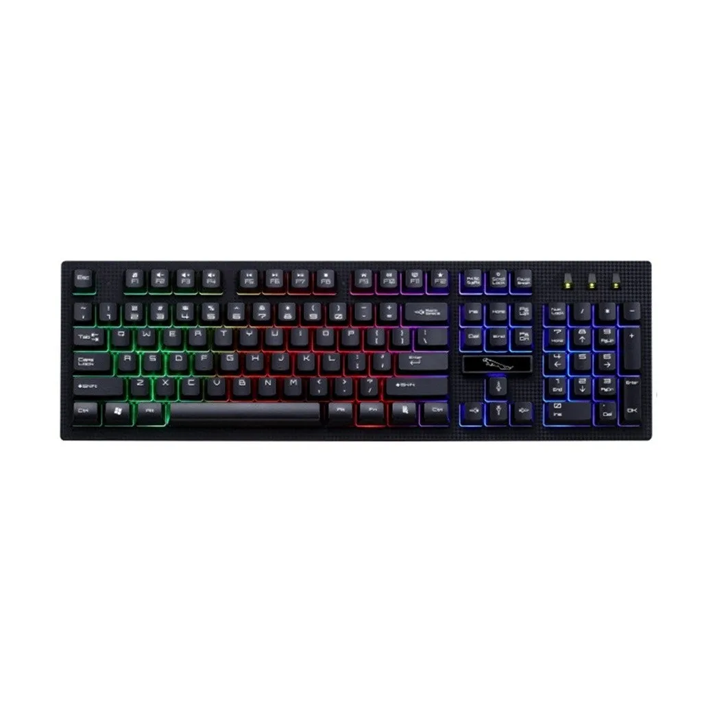 VOBERRY Проводная USB клавиатура RGB с подсветкой Подсветка светодиодный Радуга 104