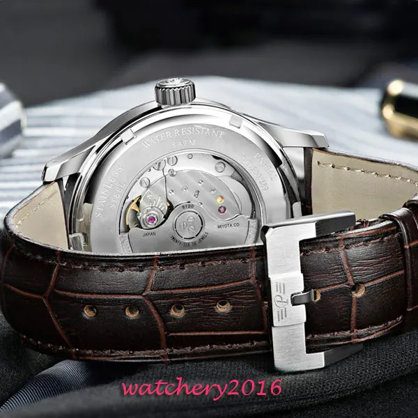 Часы parnis черные белые с циферблатом 42 мм 2019|watch brand men|watch menwatch men |