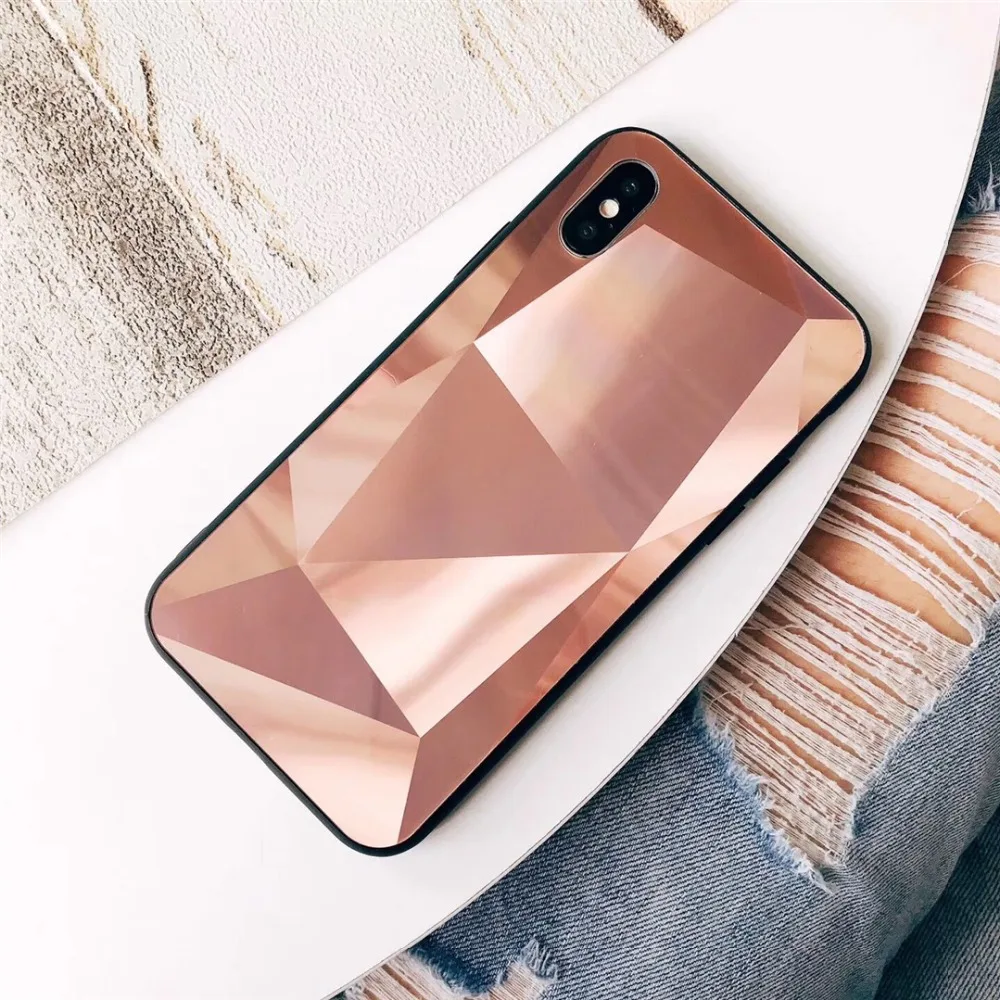 HUANQING Luxury 3D Rhombic Phone Case for iPhone 6 6S Plus 8 7 Plus Fashion Simple Bling Diamond Cover  for iPhone X Xs Max XS XR Case04
