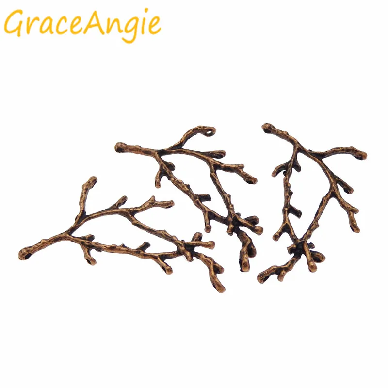

15PCS Vintage Style Multi Function Branches Charm Red Copper Necklace Pendant Connector Hanging Art Handmad Crafts Accessory