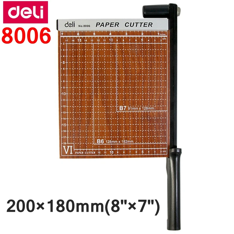 [ReadStar]Deli 8006 Manual paper trimmer size  200x180mm(8x7) large paper trimmer with scaler Paper cutter
