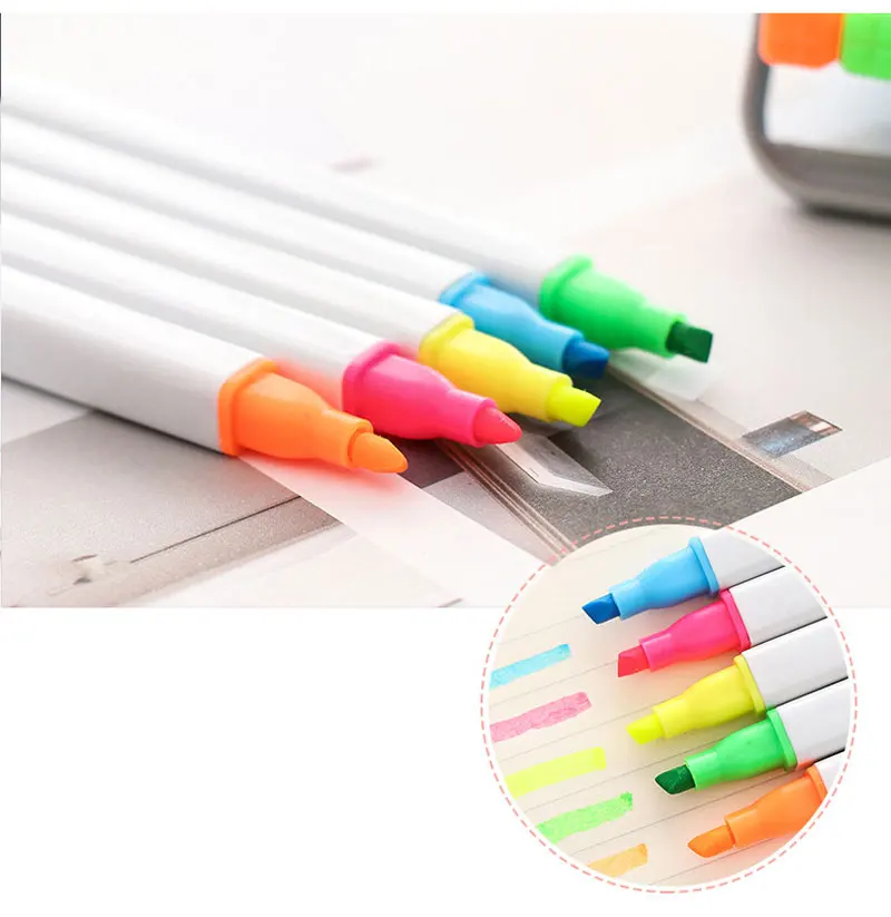 5 цветов/набор, милый мультяшный маркер, Цветной маркер, ручка, цветной карандаш, для офиса, школы, подарок для детей, канцелярские принадлежности