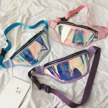 

Womens Laser Transparent Travel Waist Pack Festival Money Belt Wallet Pouch Bags Phone Pocket 2019 Newest