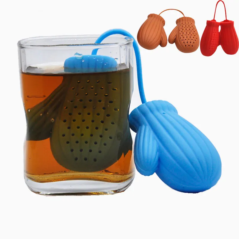 

Silicone Gloves Shape Tea Infuser Creative Teapot Steeper Filter Tea Loose Leaf Drinking Ball Brewing Filter Strainer Accessory