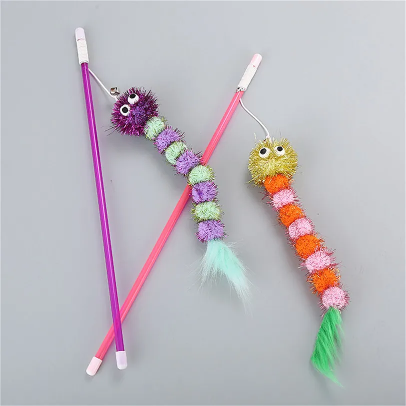 Cute Cartoon Pet Cat Feather Toys Cat Wand Play Fun Cat Catcher Teaser Sticks Kitten Cat Interactive Training Toys #F#40NV16 (7)
