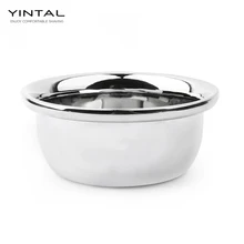 Yinтal нержавеющая сталь мужская миска-чашка для бритья широкая миска ободок Парикмахерская Мужская Очистка лица кружка для мыла щетка для бритья чашка инструмент для бритья 9 см