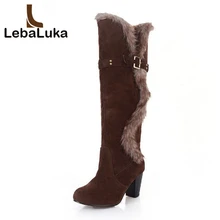 LebaLuka/размер 34-43, зимние сапоги-гладиаторы женские полусапожки на квадратном каблуке женские теплые зимние сапоги пикантная женская обувь для отдыха