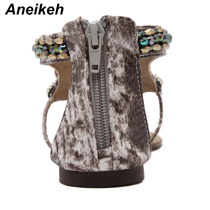 Aneikeh 2018 женские сандалии на плоской подошве модные повседневные пляжные для