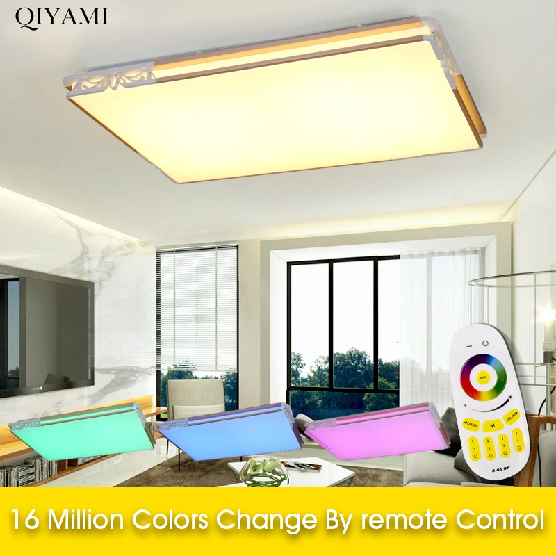 

RGB Color Changing Led Ceiling Lights Living Room with Remote Group Controlled Dimmable dome Ceiling Lamp Luminaire home Lights