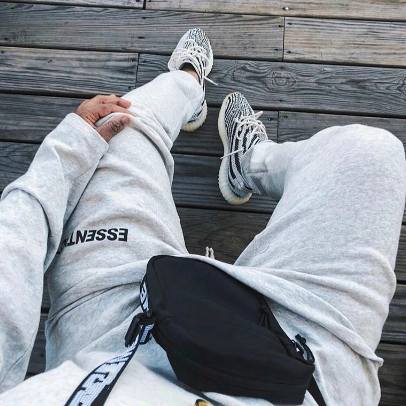 الهيب هوب الصوف Sweatpants حروف طباعة بنطال رياضي أطول مما ينبغي حقيبة قطنية برباط جوستين بيبر السراويل الترنك