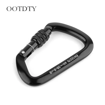 

28KN Screw Lock Rock Climbing Carabiner Aircraft Grade Aluminum Rescue D Buckle Outdoor Climbing Camping Hiking Accessories
