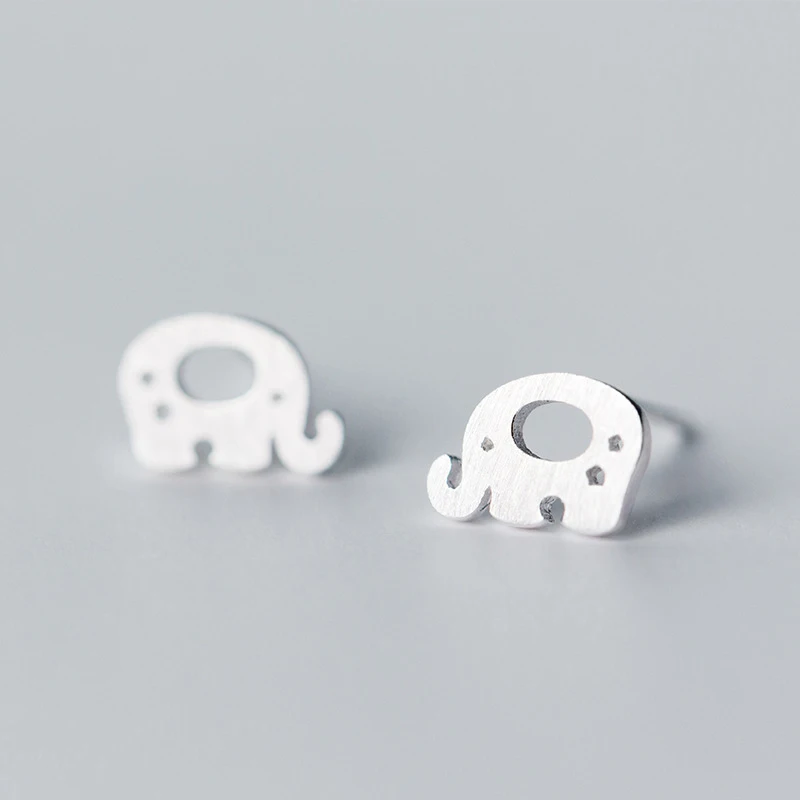 

MloveAcc Cute Mini Elephant Stud Earring 925 Sterling Silver Stud Earrings Gift for Women Girls Fashion Jewelry Drop Shipping