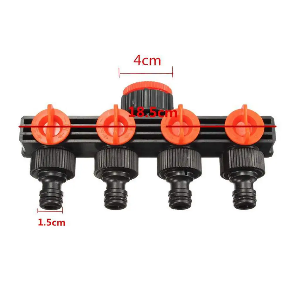 4-полосная кран шланг разветвитель садовый шланг трубы Пластик капельного полива коснитесь Разъемы Разъем Трубы Полива оборудования
