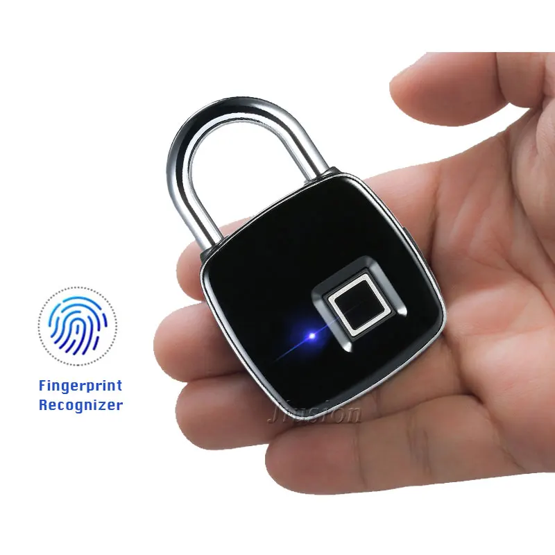 

Mini Smart Fingerprint Padlock USB Rechargeable Portable Waterproof Security Key Lock Anti-theft for Home Door Suitcase Office
