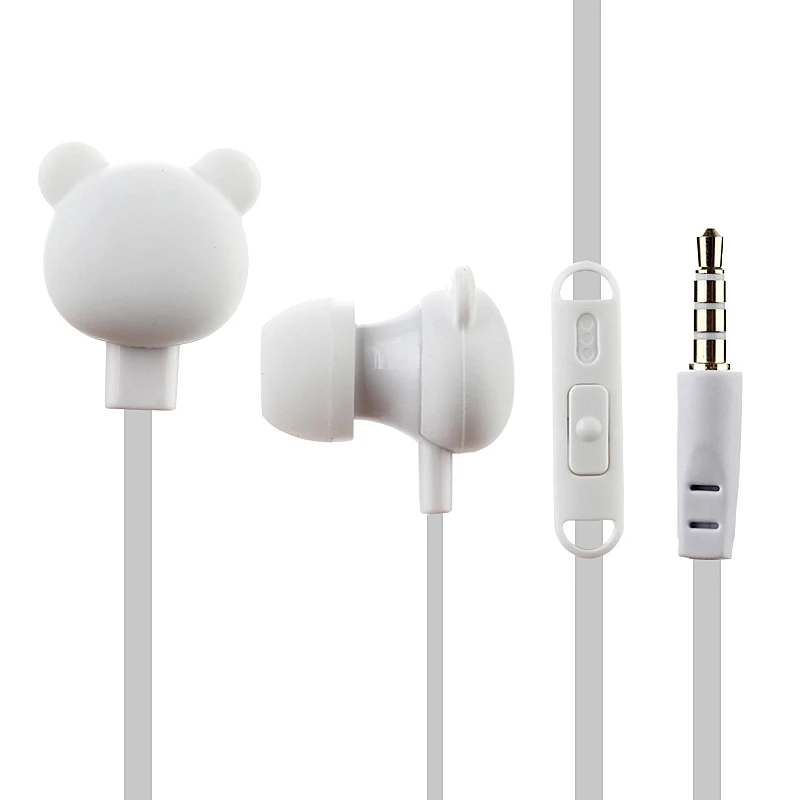 

CYSHDAI In-Ear Colorful Cartoon Cute Earphone Studio with Mic Button Remote Bear Earpod for iPhone Samsung Huawei xiaomi