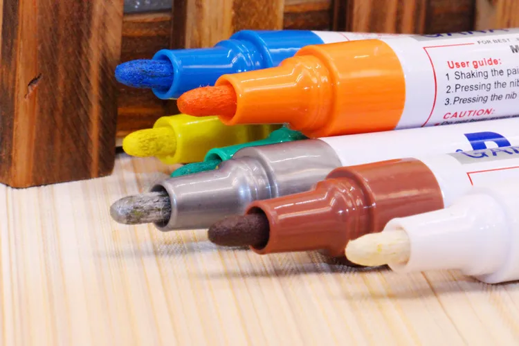 Colorido à Prova Água à Base de Óleo Marcadores para Faça Vibrante Dwaterproof Tinta Você Mesmo Scrapbooking Álbum Carro Graffiti Desenho Papelaria Decoração Canetas 12 9 Material escolar e de escritório