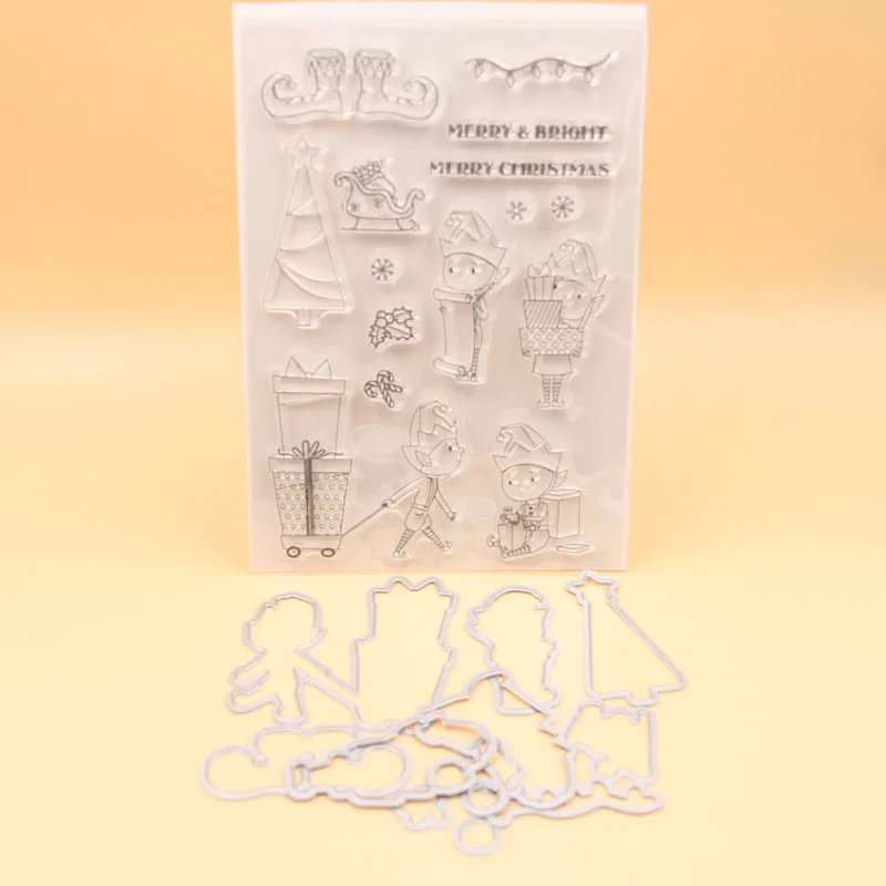 

KLJUYP Merry&Bright Stamp Metal Cutting Dies Stencils for DIY Scrapbooking/photo album Decorative Embossing DIY Paper Cards