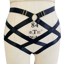 Женское сексуальное нижнее белье для бондажа, жгут, боди, укороченный топ, Свадебные Подвязки для ног, пояс, клетка, бюстгальтер, фетиш, одежда, нижние трусики, подвязки