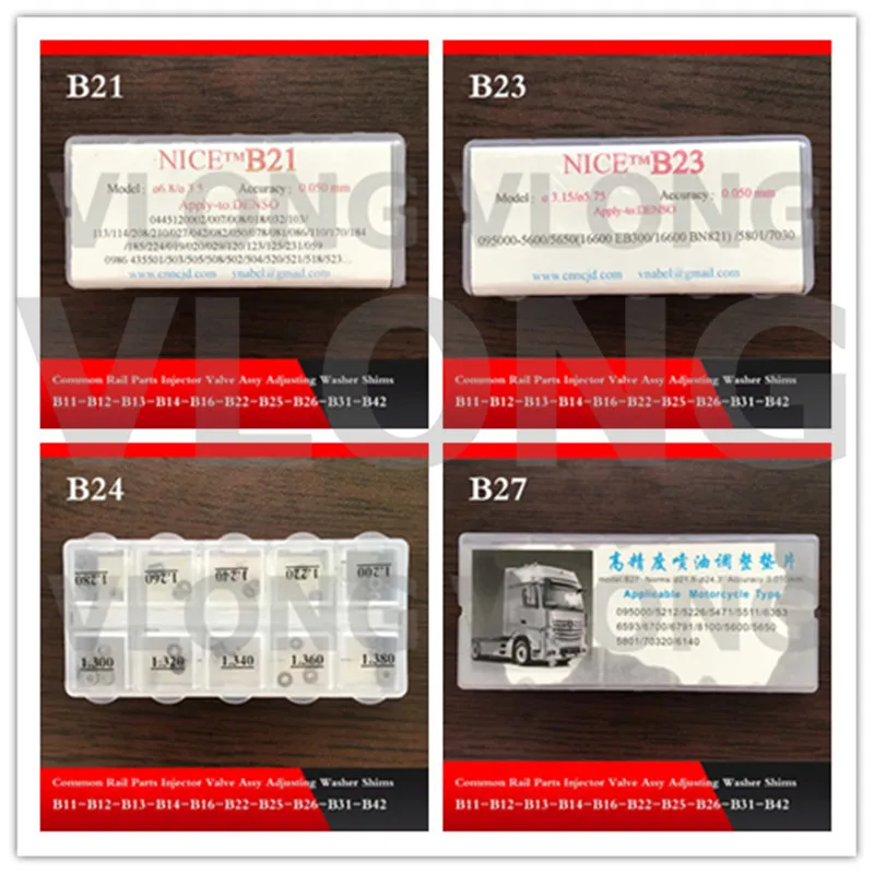 

Common Rail Injector adjustment Shim Gasket washer B21 B23 B24 B27 Size 200Pieces/Lot
