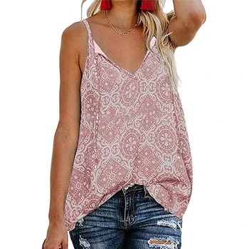 

Sexy Deep V Neck Bandana Cami Top for Women Cute Ladies Summer Spaghetti Strap Bandana Cami Tops Plus Size