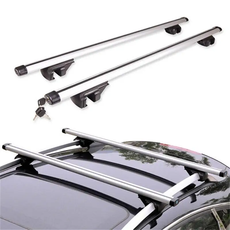 

VORCOOL 2pcs Aluminum Alloy Car Top Luggage Roof Rack Cross Bar Lockable Load Carrier Adjustable Window Frame