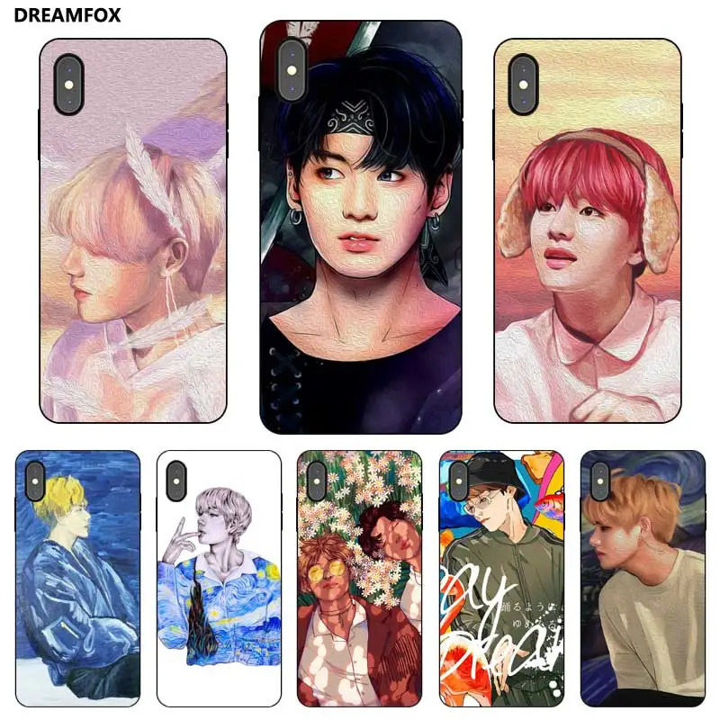 

N358 Painting Taehyung Black Silicone Case Cover For Apple iPhone XR XS Max X 8 7 6 6S Plus 5 5S SE