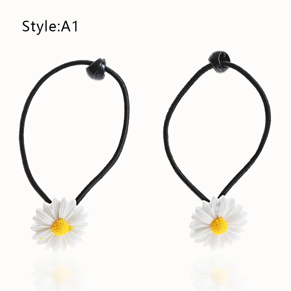 headbands for women 2Pcs Rope Bands HairPins Ponytail Cute Daisy Flower Hair Clip Fashion Elastic Hair Ring Woman Girls Kids Holder Hair Accessories flower hair clips Hair Accessories